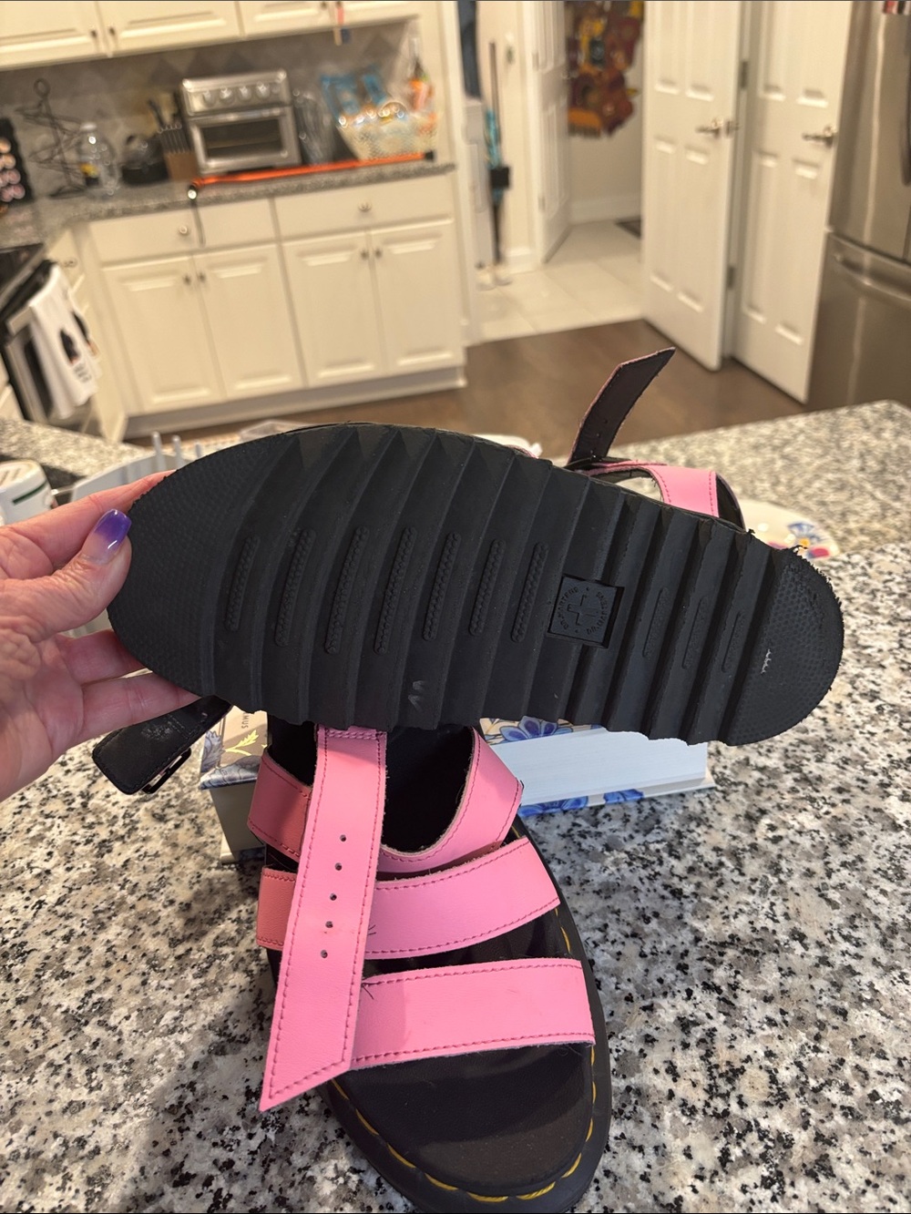 Chunky Pink Strappy Platform Sandals - Picture 3 of 6